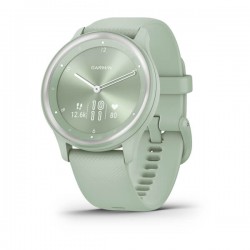 Garmin vívomove® Sport, Cool Mint Case and Silicone Band with Silver Accents